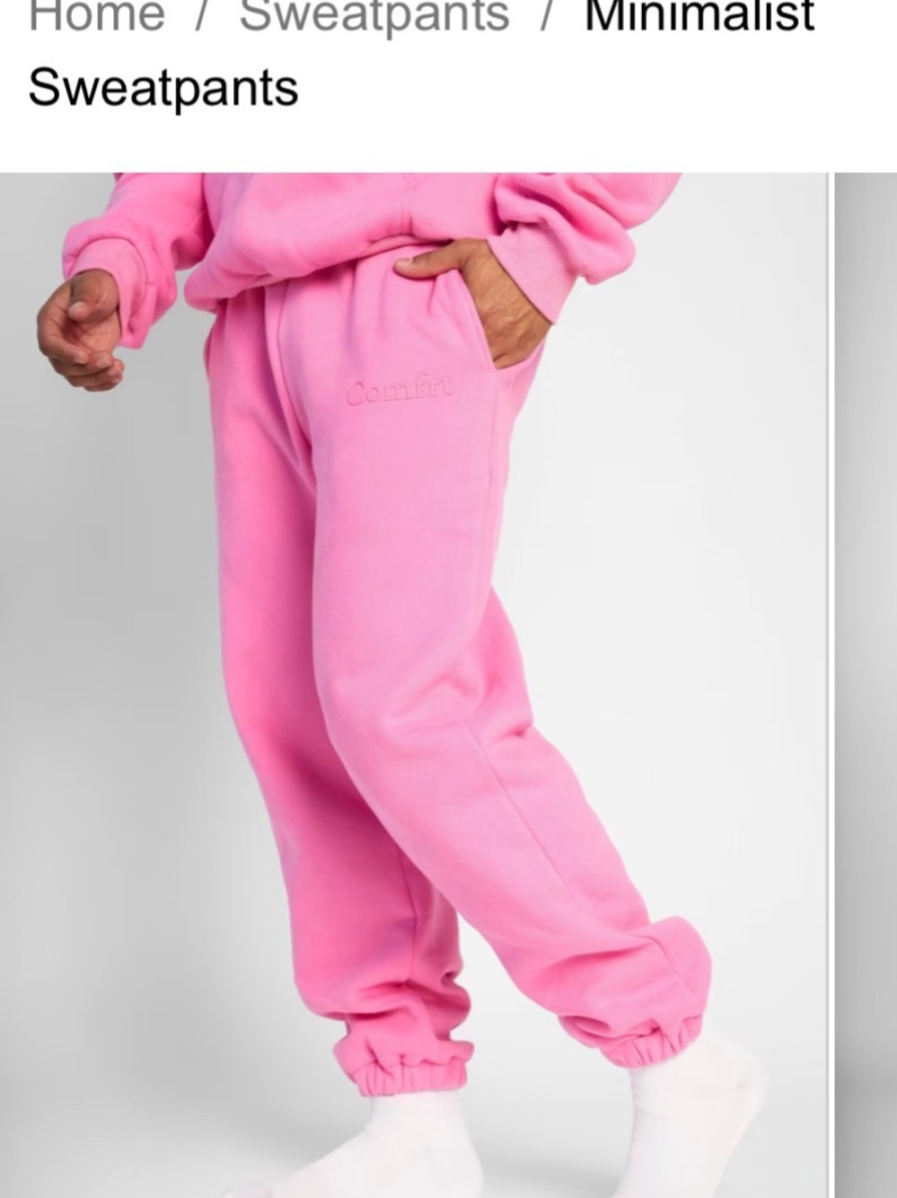 Comfrt Minimalist  Sweatpants in Pink